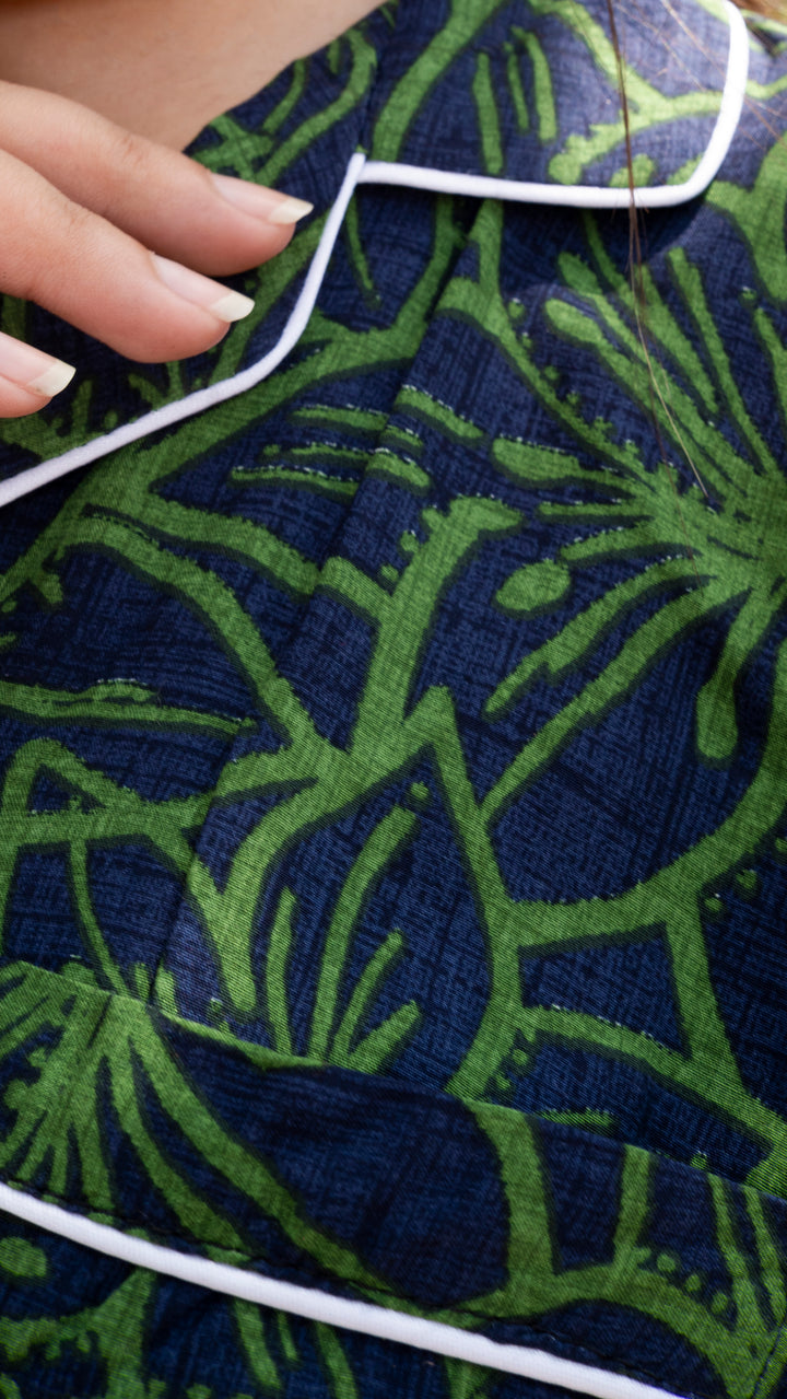 Green Leaves Half Sleeves PJ Set