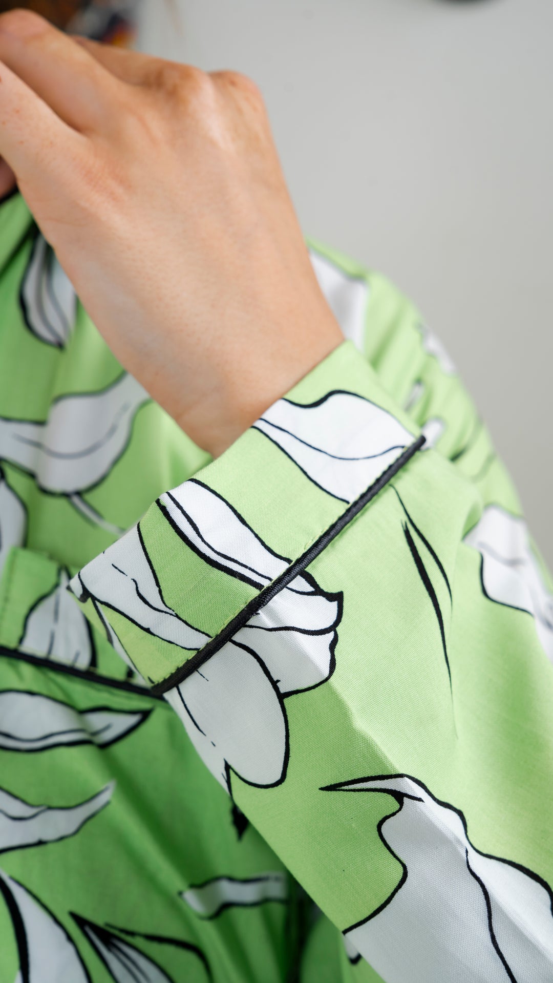 Light Green Leaves PJ Set