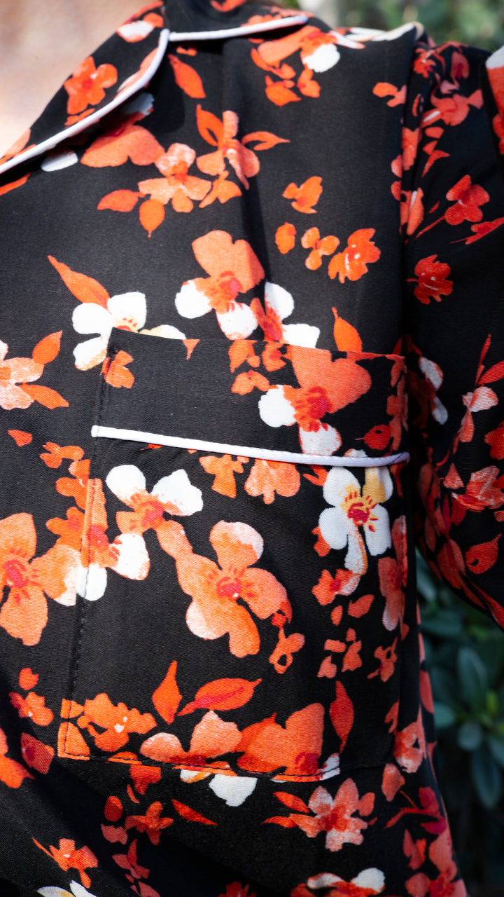 Red Flowers PJ Set