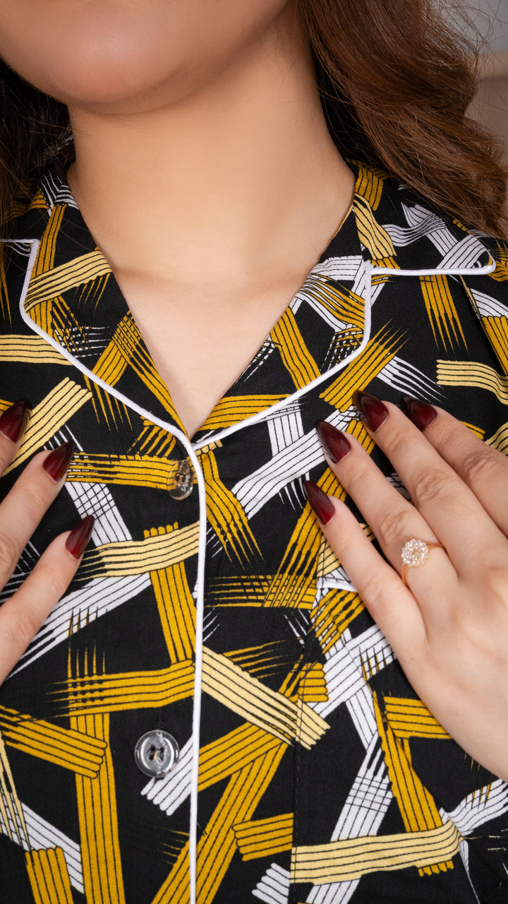 Golden Ribbons Half Sleeves PJ Set